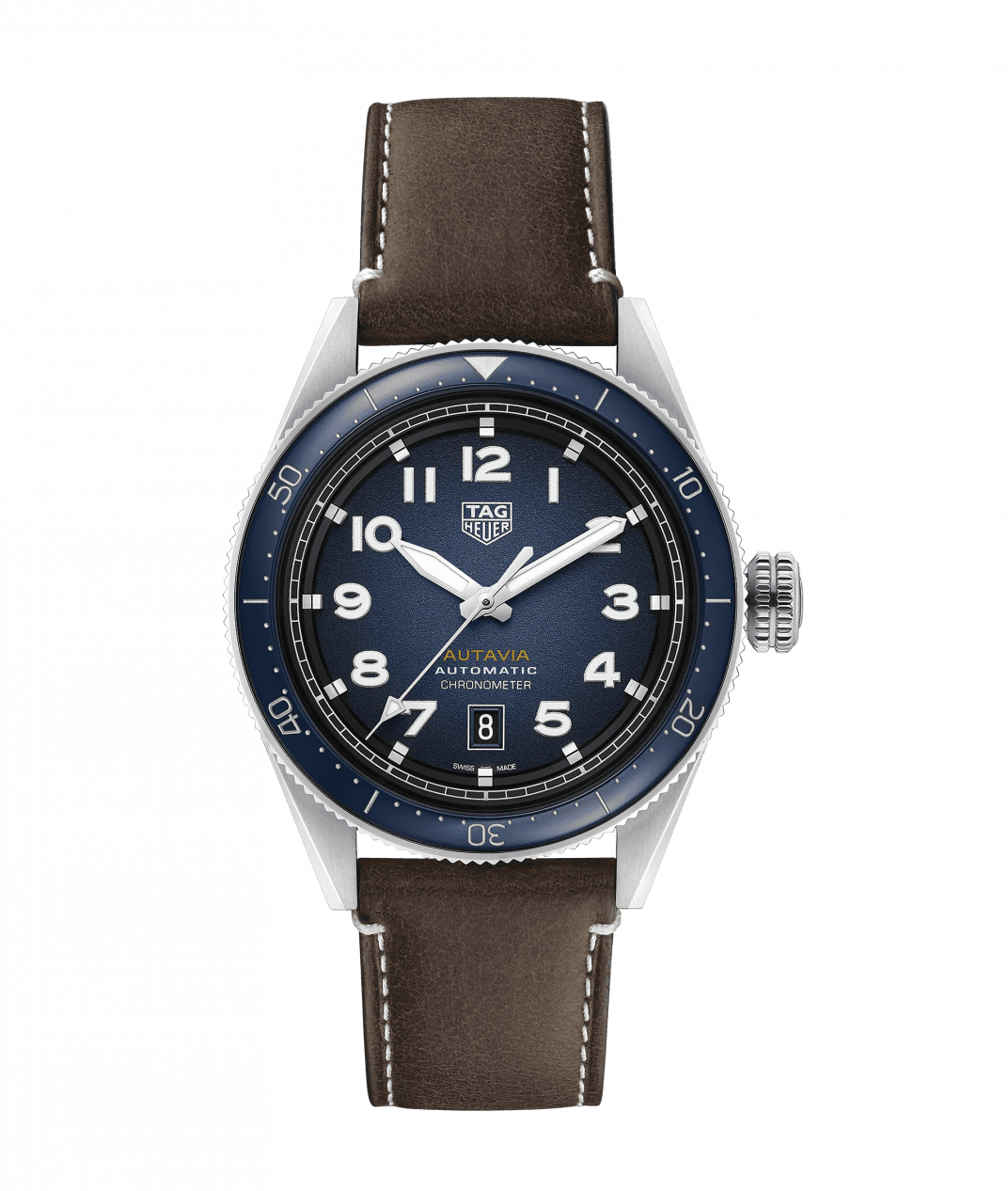 TAG Heuer WBE5116.FC8266 : Autavia Calibre 5 Stainless Steel / Blue / Leather