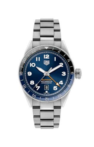 TAG Heuer WBE511A.BA0650 : Autavia Calibre 7 Twin Time Stainless Steel / Blue