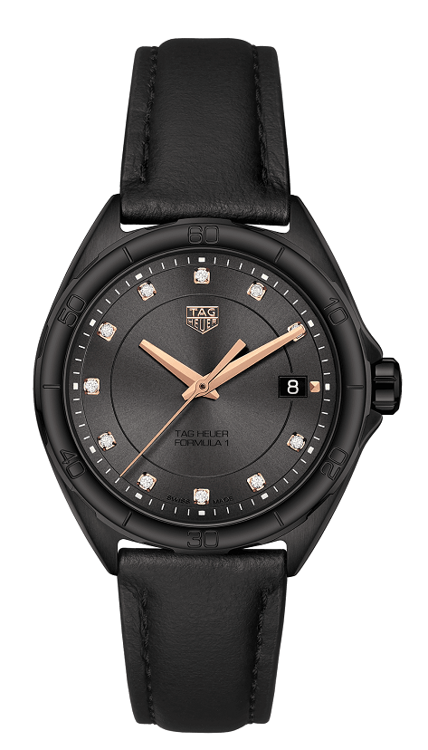 TAG Heuer WBJ1417.FC8234 : Formula 1 Quartz 32 PVD / Black - Diamond / Calf