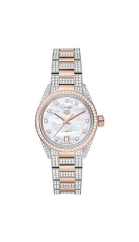 TAG Heuer WBN2451.BD0567 : Carrera Automatic 29 Stainless Steel - Rose Gold - Diamond / MOP / Bracelet