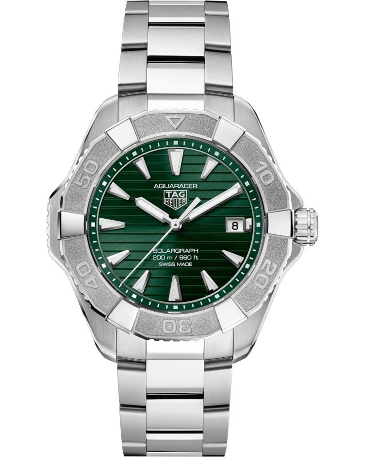 TAG Heuer WBP1118.BA0047 : Aquaracer Professional 200 Solargraph 40 Stainless Steel / Green / Bracelet