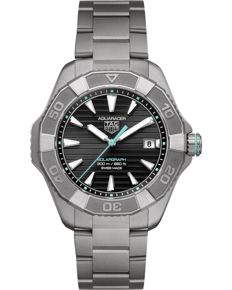 TAG Heuer WBP1184.BF0008 : Aquaracer Professional 200 Solargraph 40 Titanium / Black / Bracelet