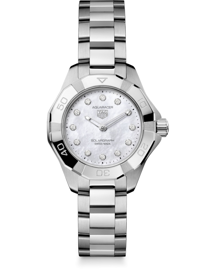 TAG Heuer WBP141H.BA0049 : Aquaracer Professional 100 Solargraph 28 Stainless Steel / MOP