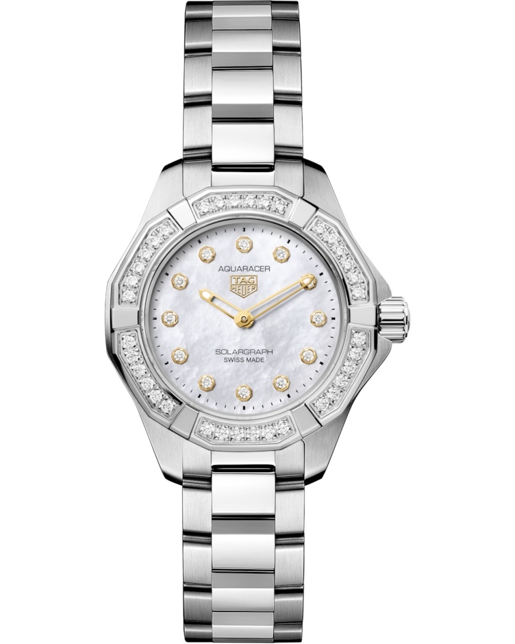 TAG Heuer WBP141J.BA0049 : Aquaracer Professional 100 Solargraph 28 Stainless Steel  - Diamond / MOP