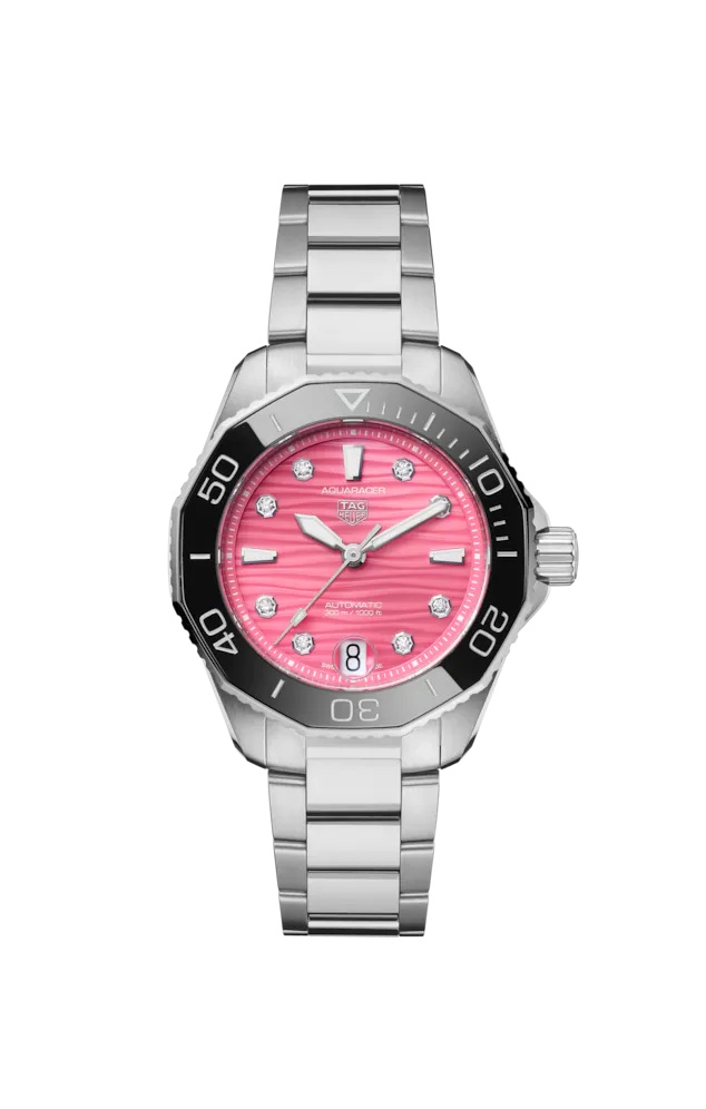 TAG Heuer WBP231J.BA0618 : Aquaracer Professional 300 36 Stainless Steel / Pink - Diamond / Bracelet