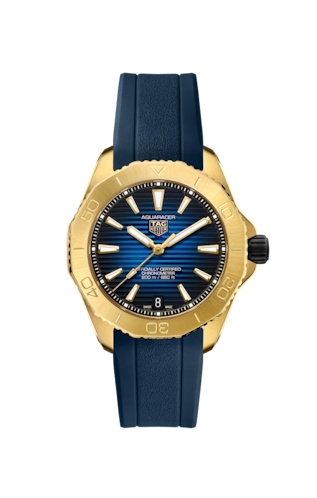 TAG Heuer WBP5152.FT6210 : Aquaracer Professional 200 40 Automatic Yellow Gold - Titanium  / Blue / Rubber