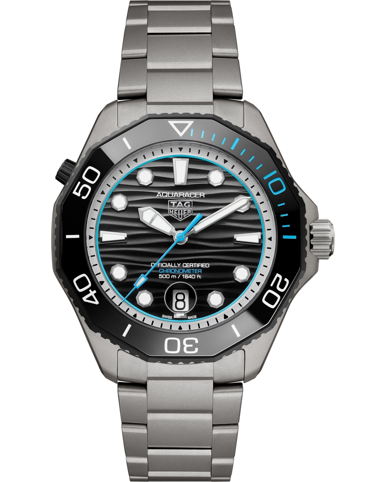 TAG Heuer WBP5182.BF0010 : Aquaracer Professional 500 Date Titanium / Black - Blue