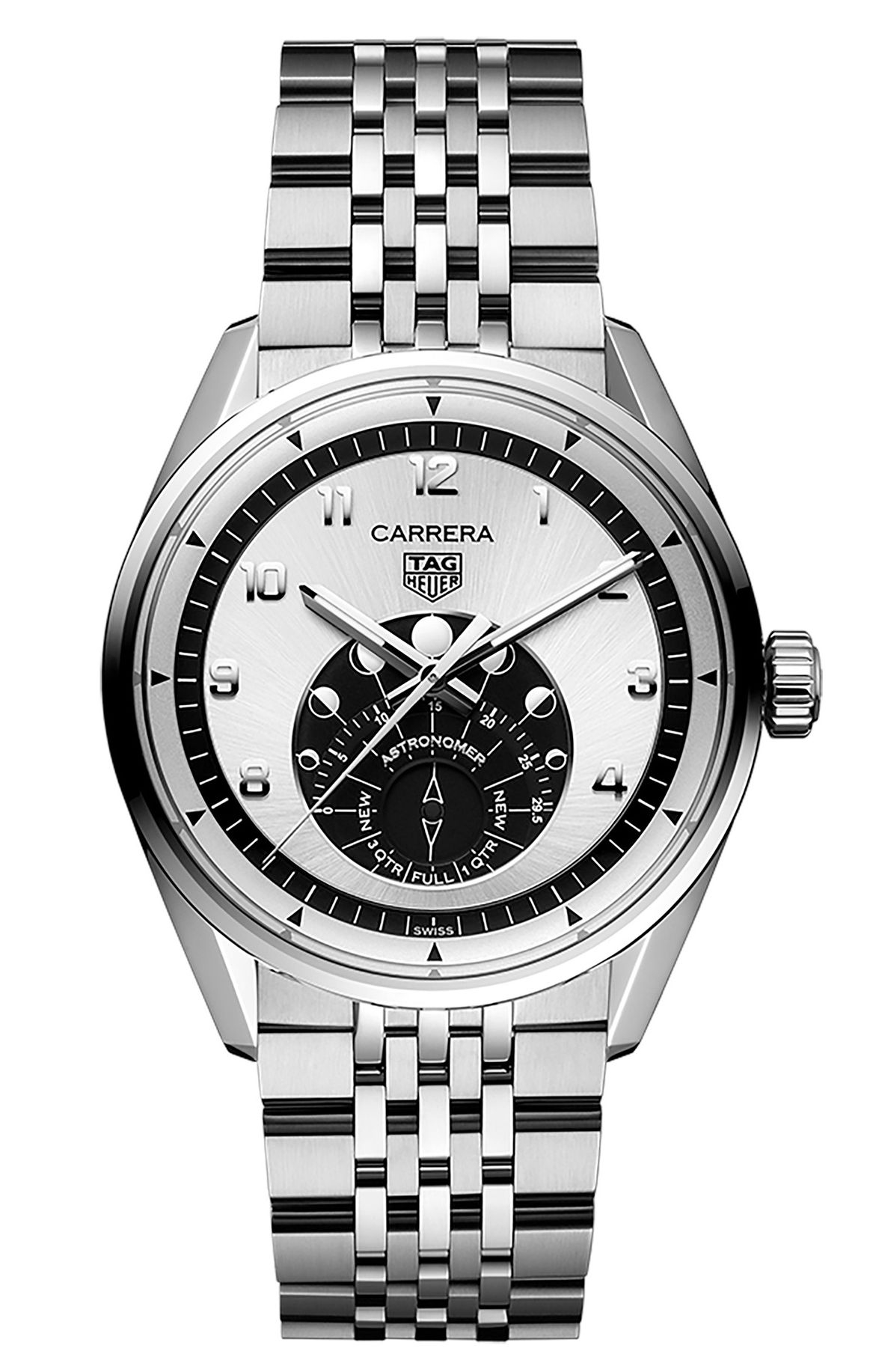 TAG Heuer WBX2110.BA0044 : Carrera Astronomer Stainless Steel /  Silver / Bracelet