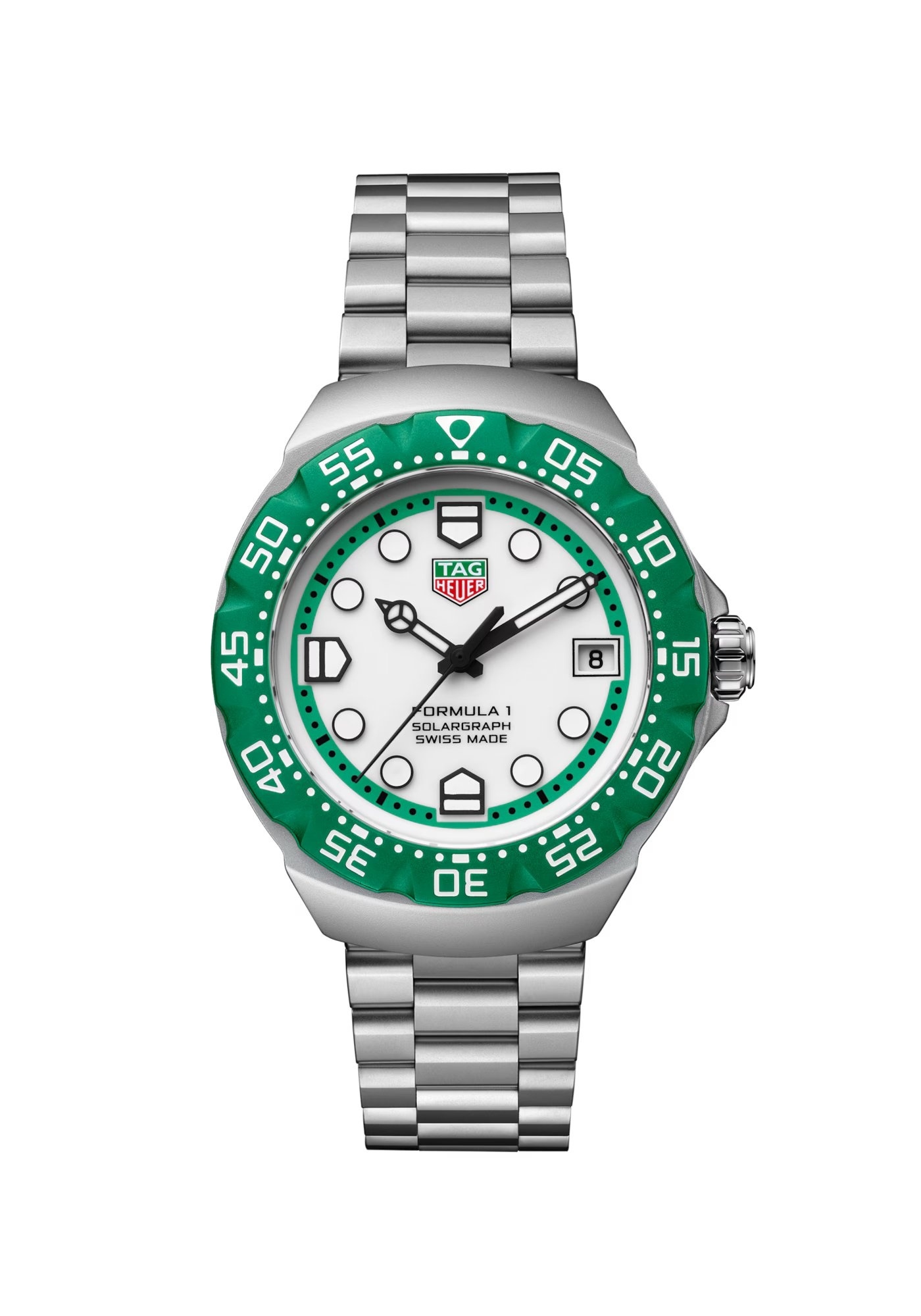 TAG Heuer WBY1113.BA0042 : Formula 1 Solargraph 38 Stainless Steel / White / Bracelet