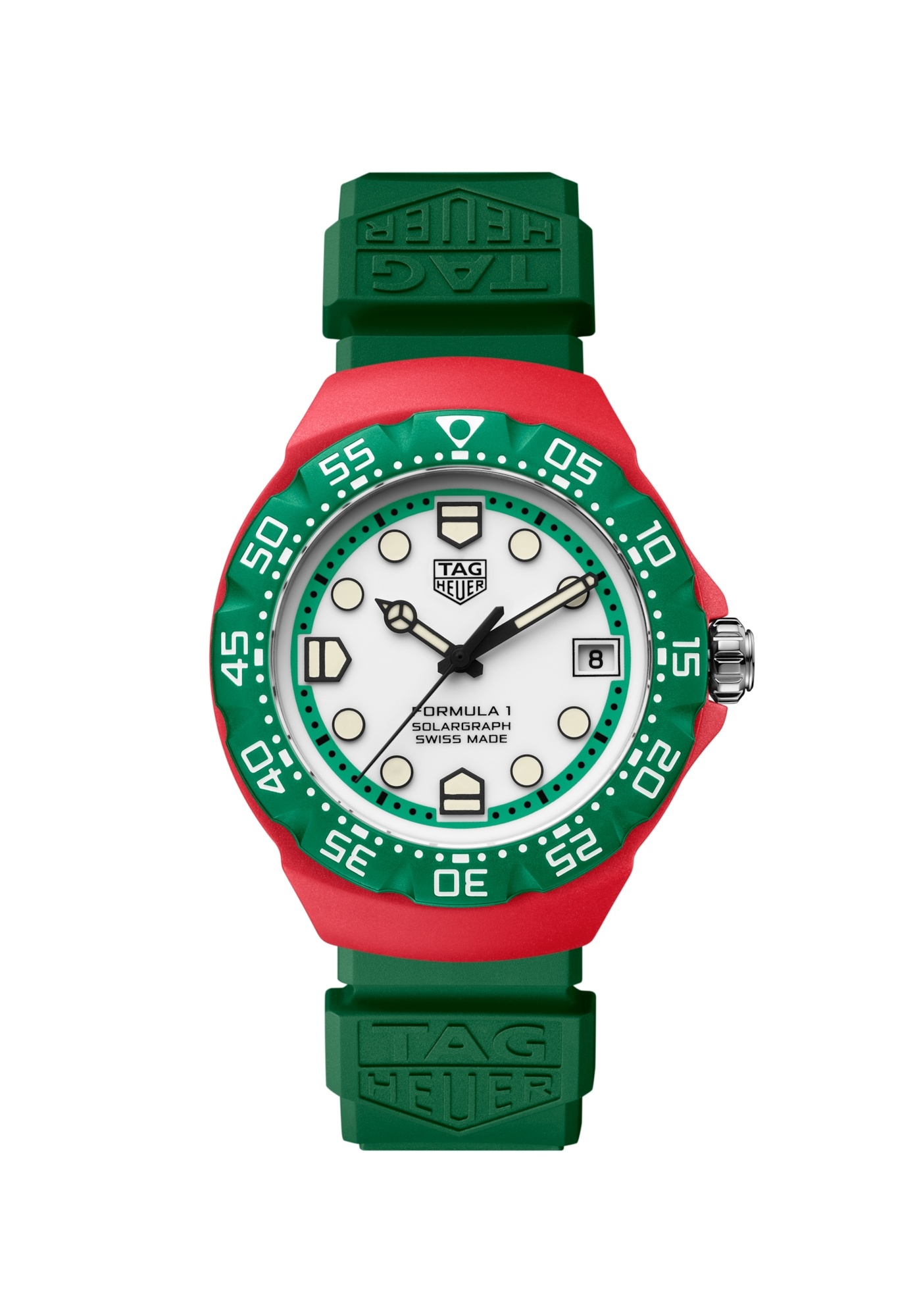 TAG Heuer WBY1160.FT8085 : Formula 1 Solargraph 38 Green Polylight / White / Rubber