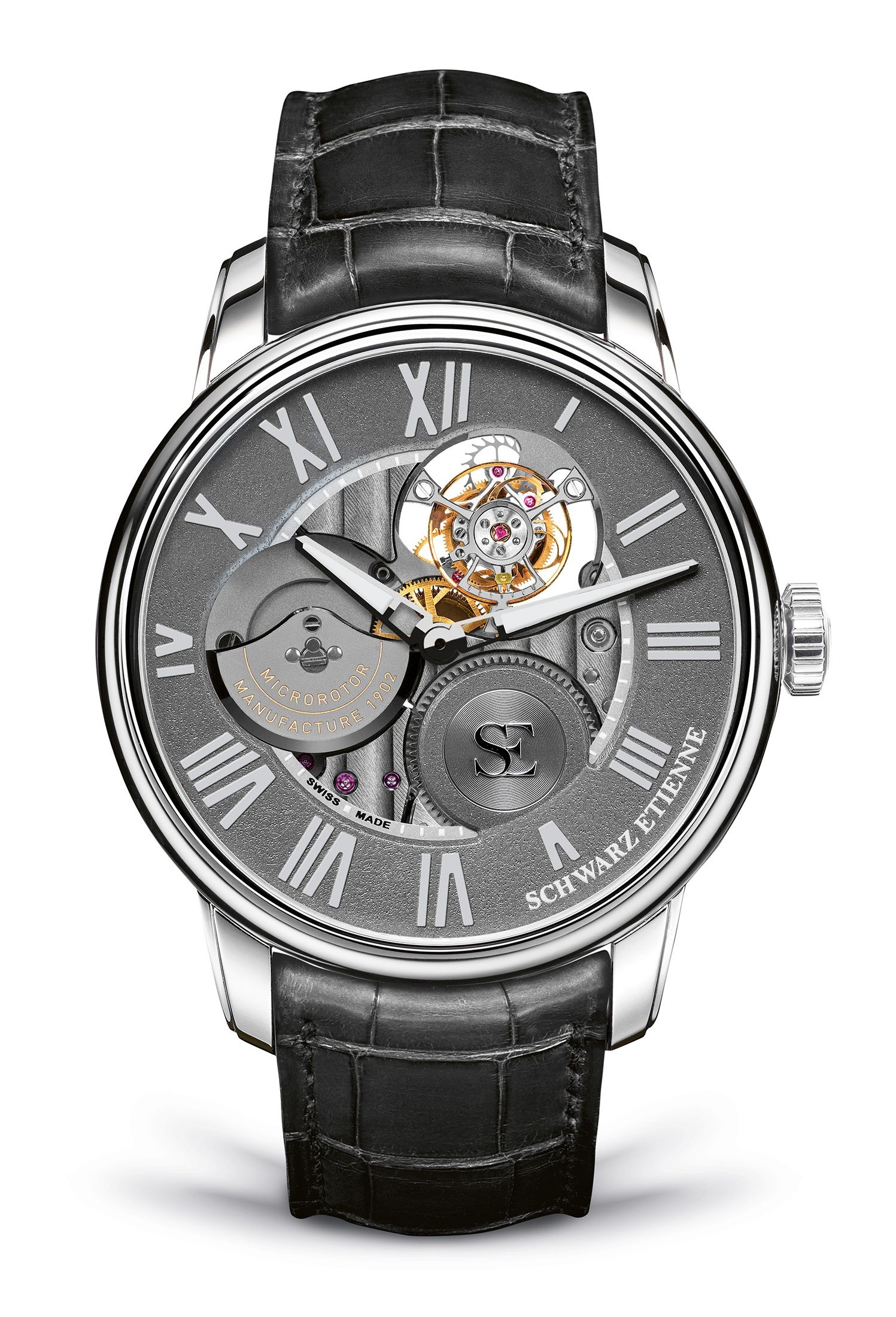 Schwarz Etienne WCF09TSE06WG04AA : La Chaux-de-Fonds Flying Tourbillon White Gold / Grey
