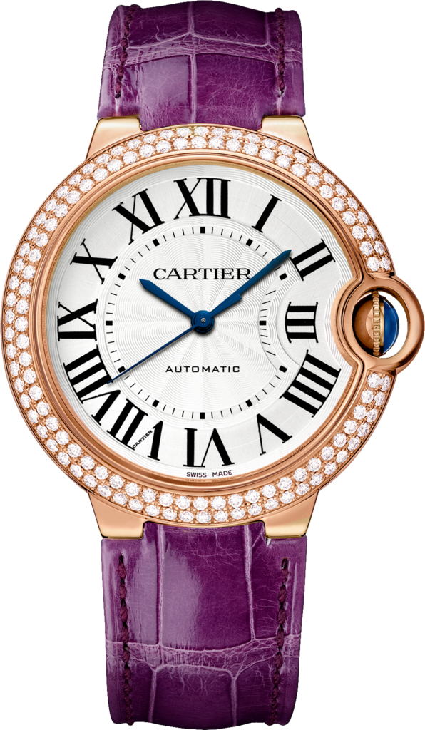Cartier WJBB0009 : Ballon Blue de Cartier 36 Automatic Pink Gold / Diamonds / Purple