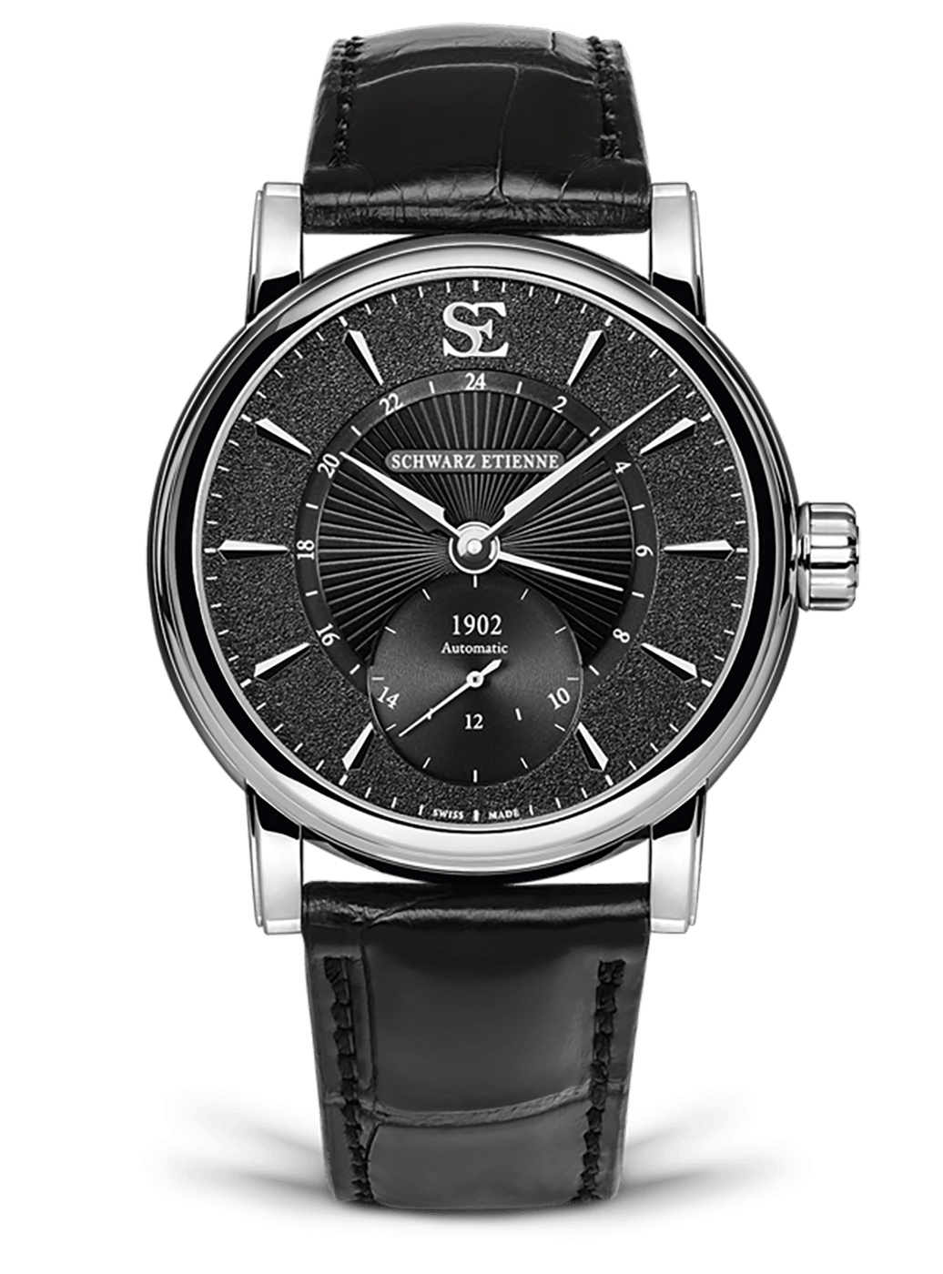 Schwarz Etienne WRO17MA26SS01AA : Roma GMT Stainless Steel / Black