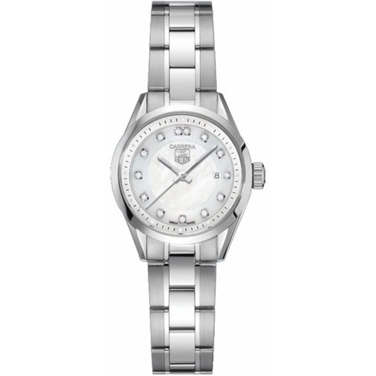 TAG Heuer WV1411.BA0793 : Carrera Quartz 27 Stainless Steel / MOP - Diamond / Bracelet