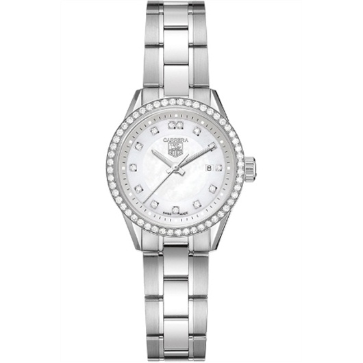 TAG Heuer WV1413.BA0793 : Carrera Quartz 27 Stainless Steel / Diamond / MOP - Diamond / Bracelet