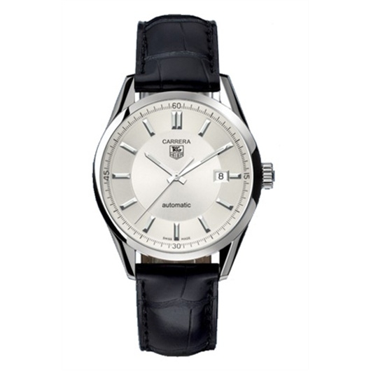 TAG Heuer WV211A.FC6180 : Carrera Calibre 5 39 Stainless Steel / Silver / Alligator