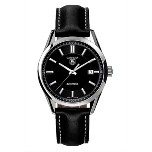 TAG Heuer WV211B.FC6202 : Carrera Calibre 5 39 Stainless Steel / Black / Calf