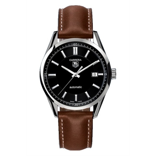 TAG Heuer WV211B.FC6203 : Carrera Calibre 5 39 Stainless Steel / Black / Calf
