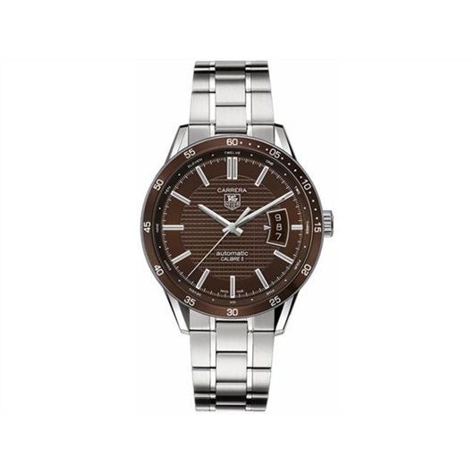 TAG Heuer WV211N.BA0787 : Carrera Calibre 5 39 Stainless Steel / Brown / Bracelet