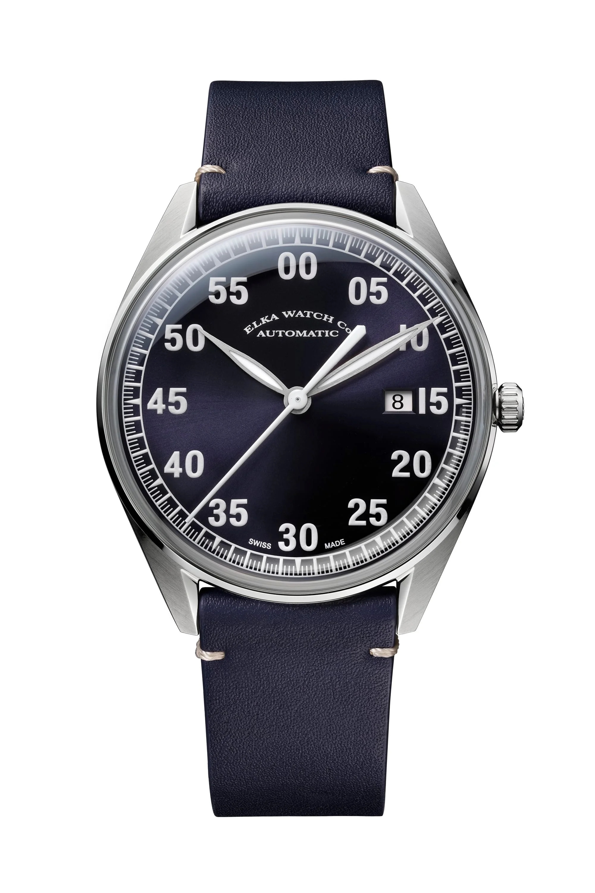 Elka Watch Co. X03-0803 : X-Series Stainless Steel / Blue / Leather
