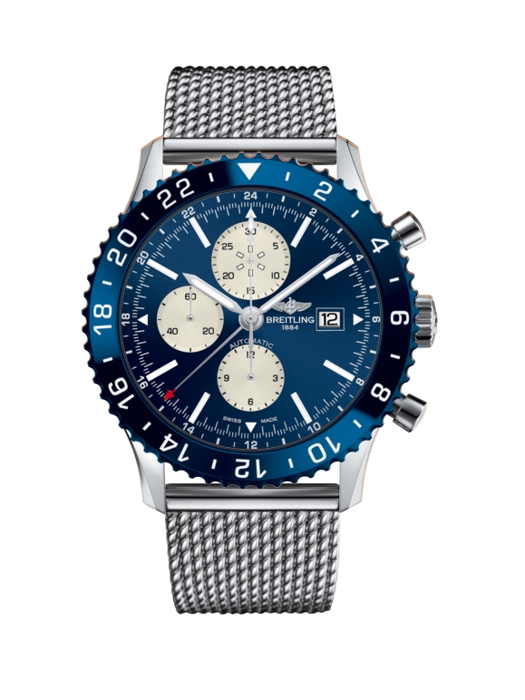 Breitling Y2431016.C970.152A : Chronoliner Stainless Steel / Blue / Bracelet