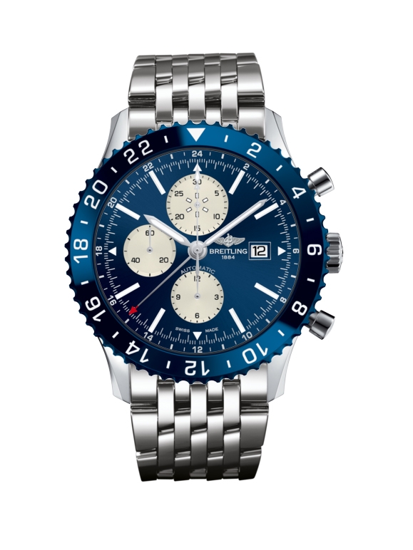 Breitling Y2431016.C970.443A : Chronoliner Stainless Steel / Blue / Bracelet