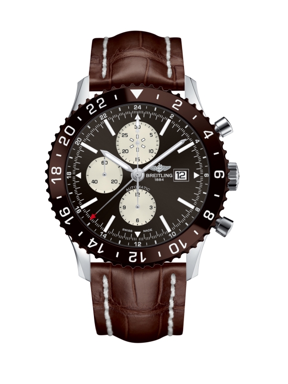 Breitling Y2431033.Q621.756P : Chronoliner Stainless Steel / Bronze / Croco